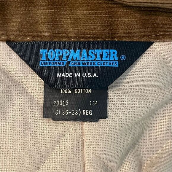 Toppmaster USA Vintage Uniform Work Wear Coveralls Quilted Tan Zip Front Sz S - Picture 6 of 8